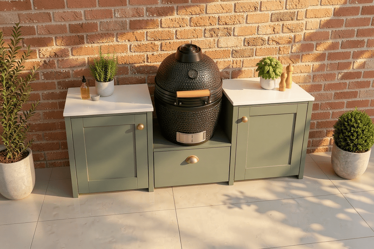 The Ashridge - 3m with with BBQ and Kamado - The Outdoor Kitchen Company Ltd