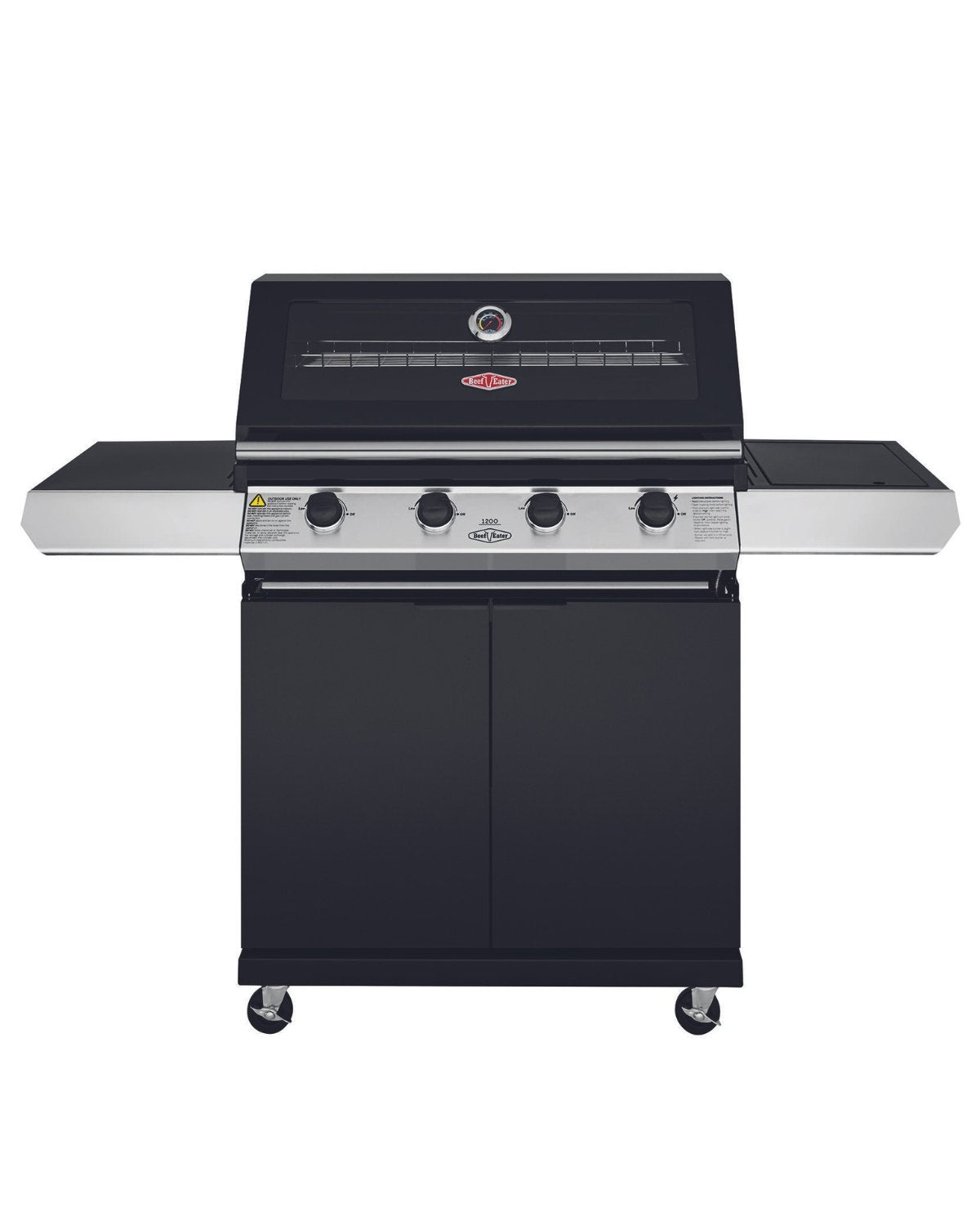 Beefeater 1200S Series - 4 Burner BBQ & Side Burner Trolley - The Outdoor Kitchen Company Ltd