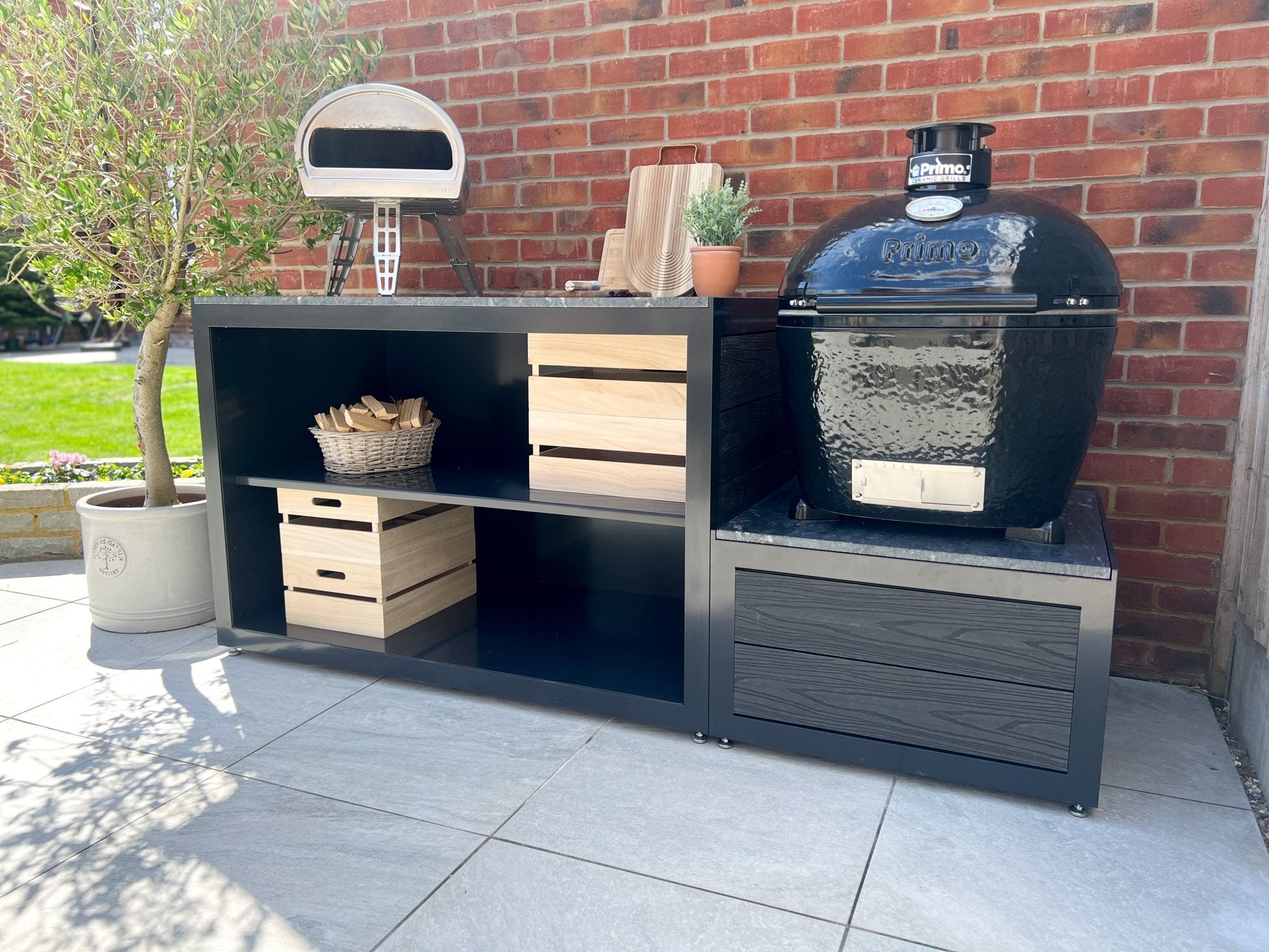 Shelves & Kamado Unit - The Outdoor Kitchen Company Ltd