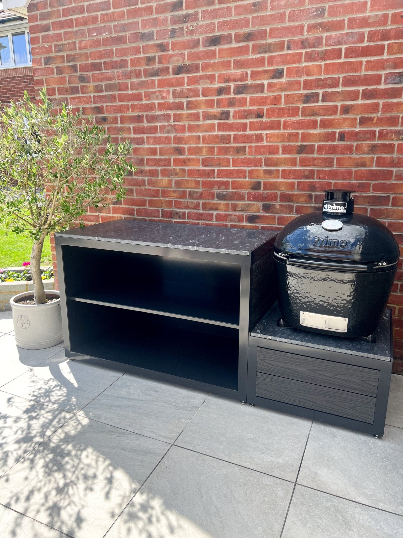 Shelves & Kamado Unit - The Outdoor Kitchen Company Ltd