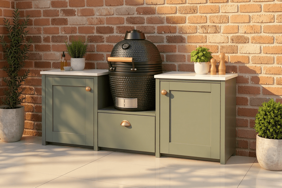The Ashridge - 3m with with BBQ and Kamado - The Outdoor Kitchen Company Ltd