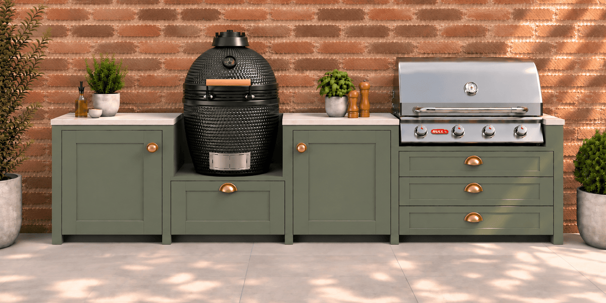 The Ashridge - 3m with with BBQ and Kamado - The Outdoor Kitchen Company Ltd
