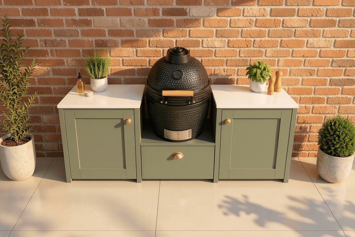 The Ashridge - 3m with with BBQ and Kamado - The Outdoor Kitchen Company Ltd