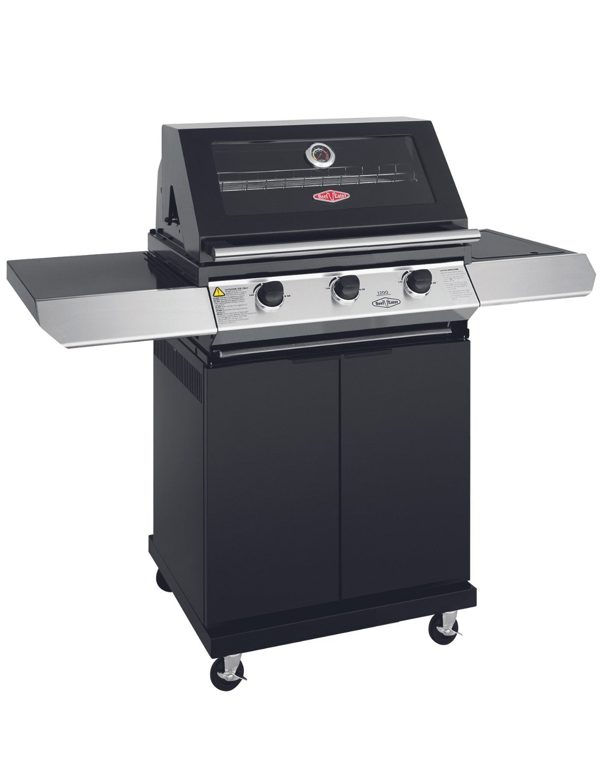 Beefeater 1200S Series - 3 Burner BBQ & Side Burner Trolley - The Outdoor Kitchen Company Ltd