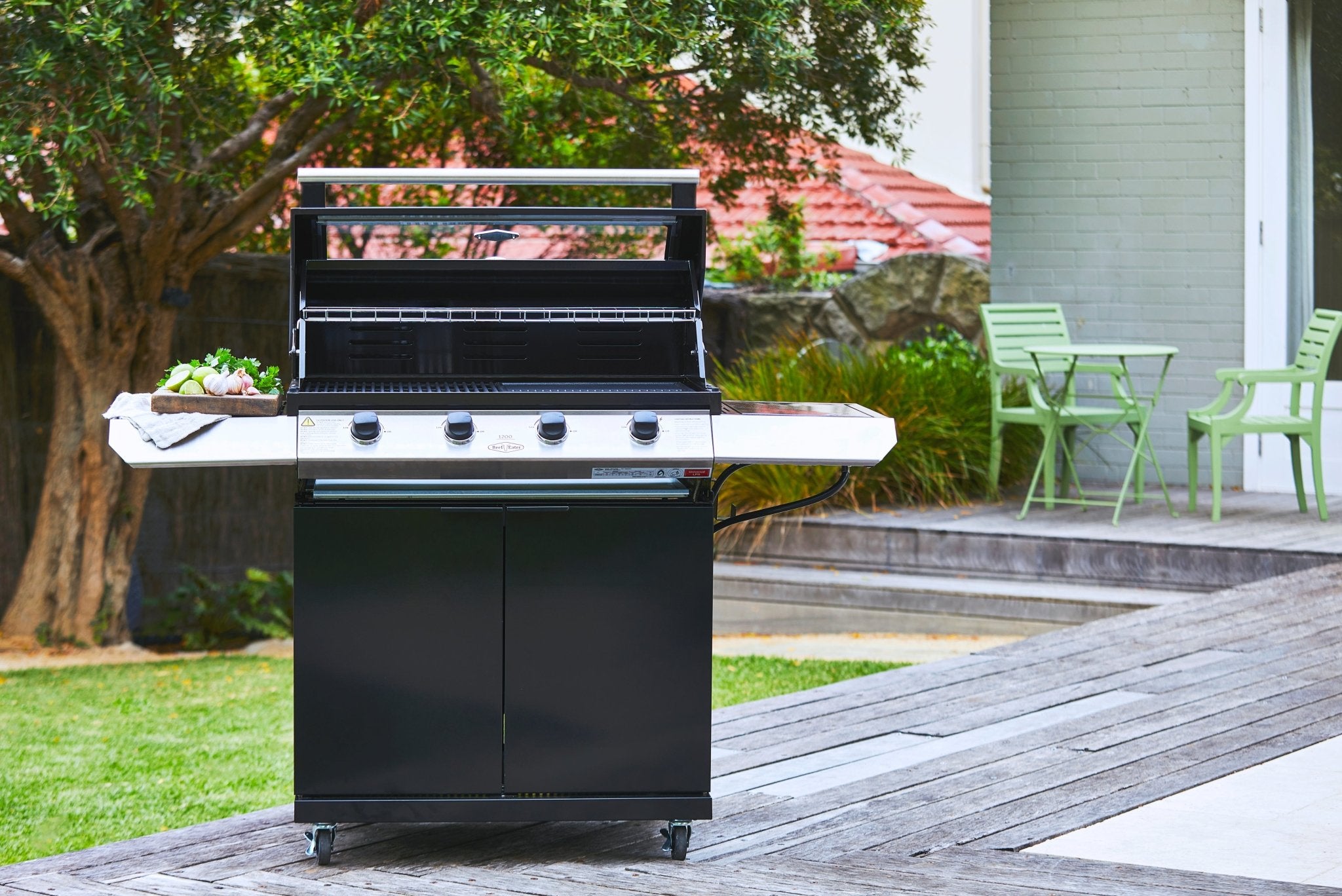 Beefeater 1200S Series - 5 Burner BBQ & Side Burner Trolley - The Outdoor Kitchen Company Ltd