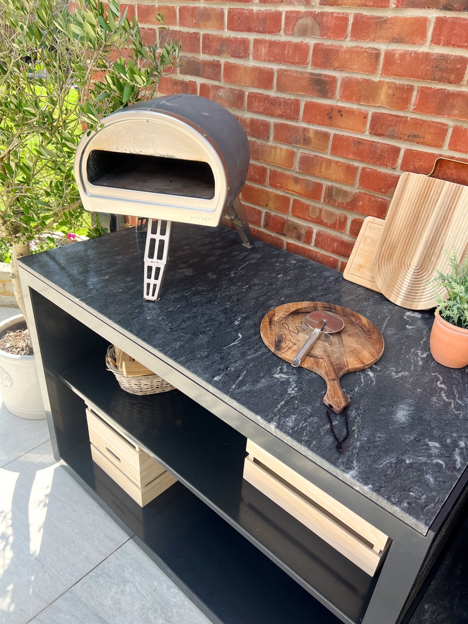 Shelves & Kamado Unit - The Outdoor Kitchen Company Ltd