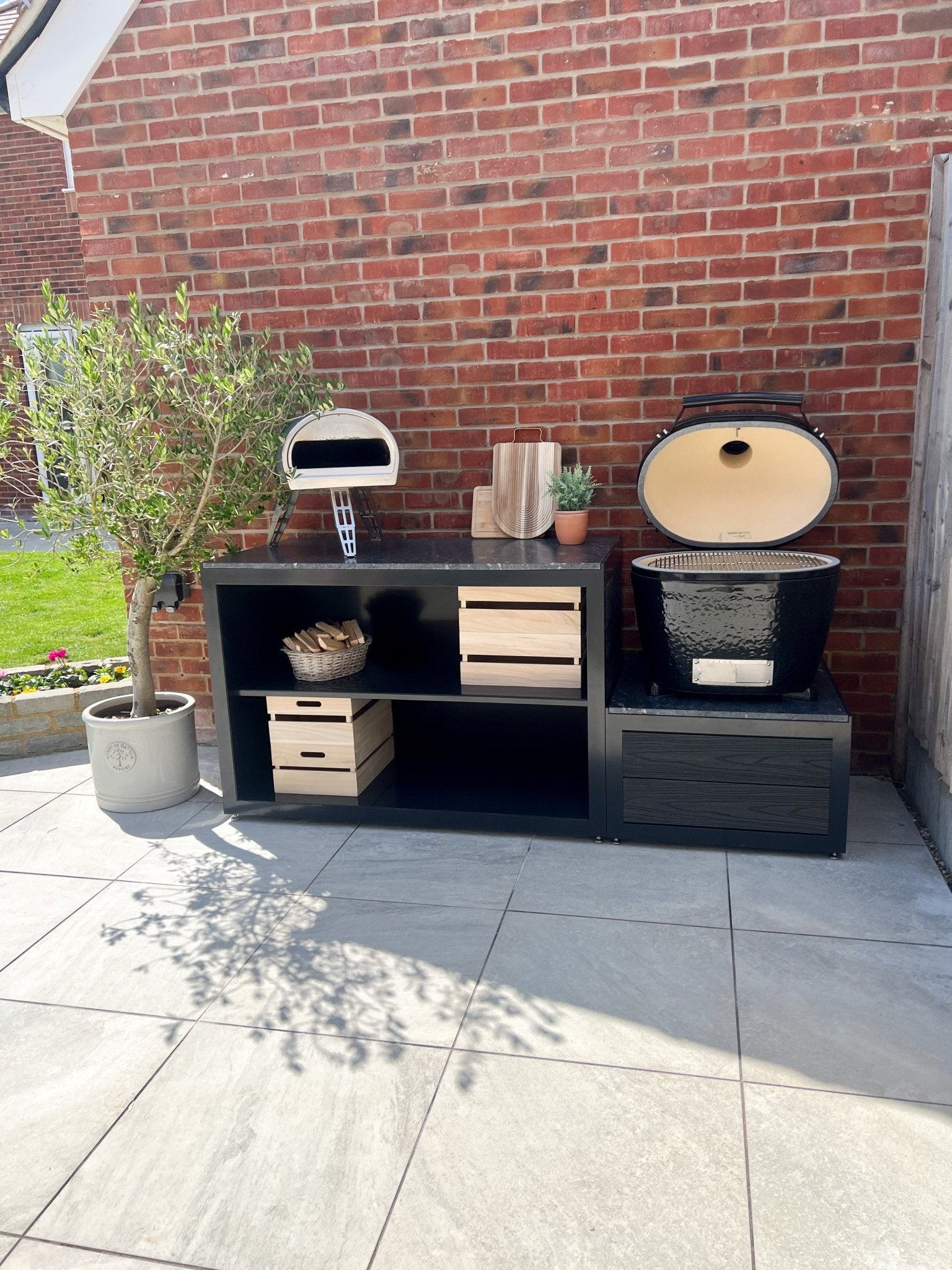 Shelves & Kamado Unit - The Outdoor Kitchen Company Ltd