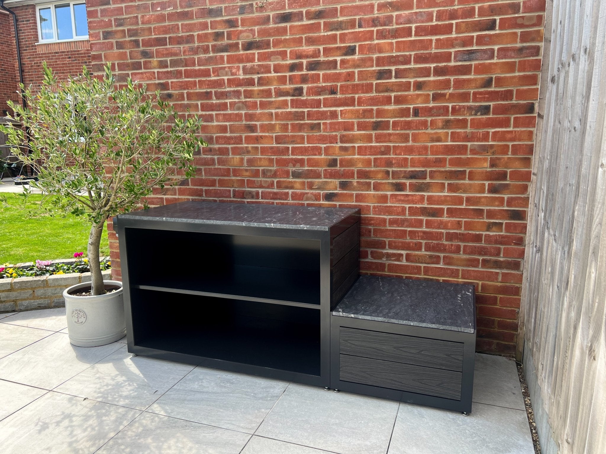 Shelves & Kamado Unit - The Outdoor Kitchen Company Ltd