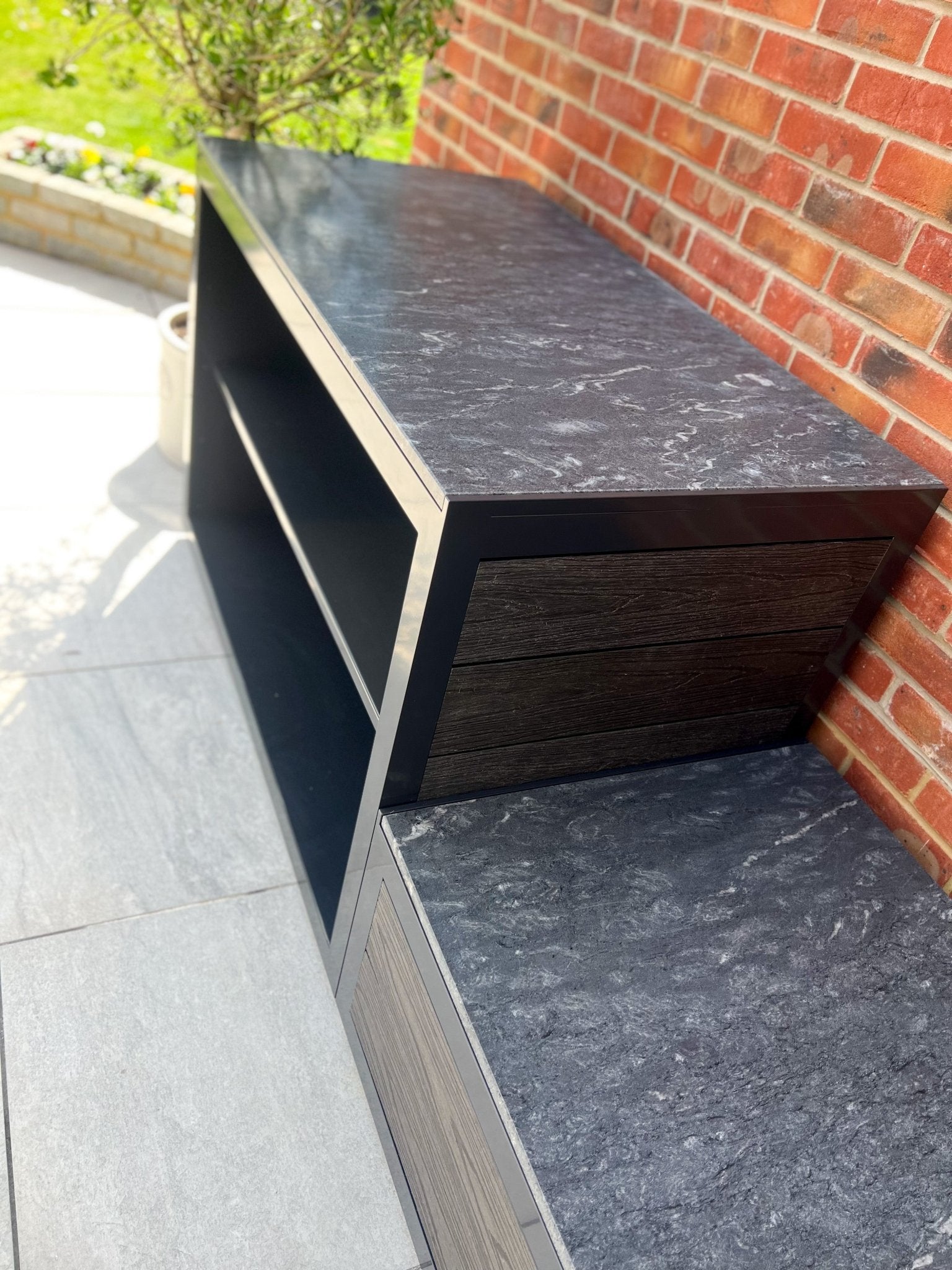 Shelves & Kamado Unit - The Outdoor Kitchen Company Ltd