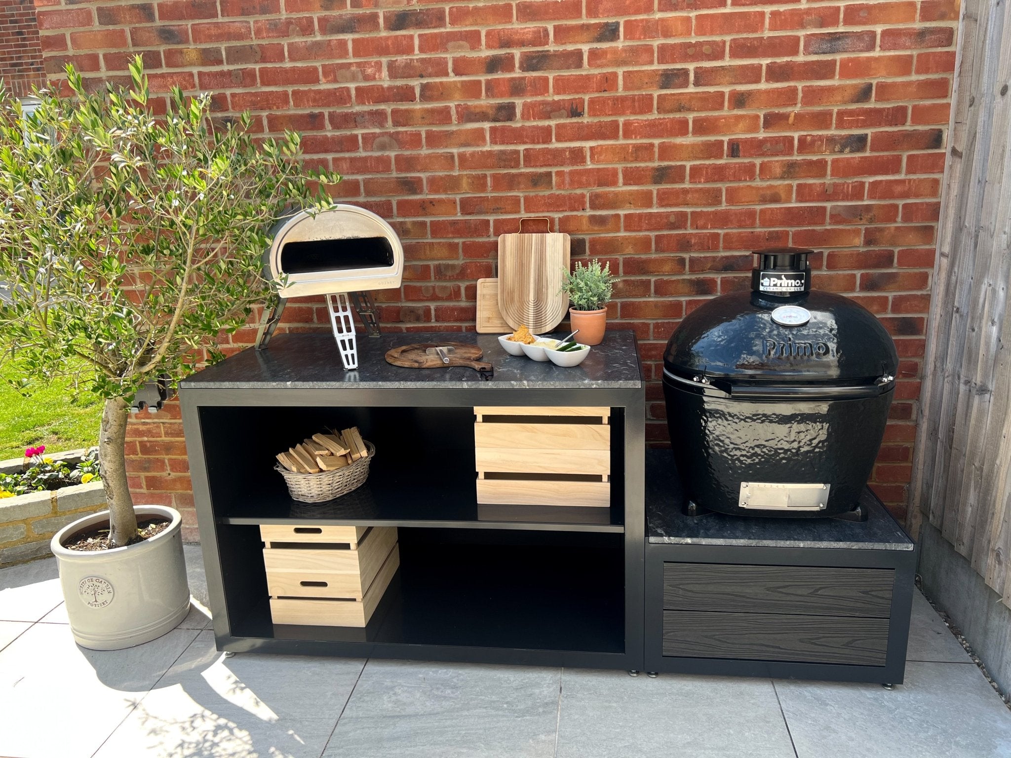 Shelves & Kamado Unit - The Outdoor Kitchen Company Ltd