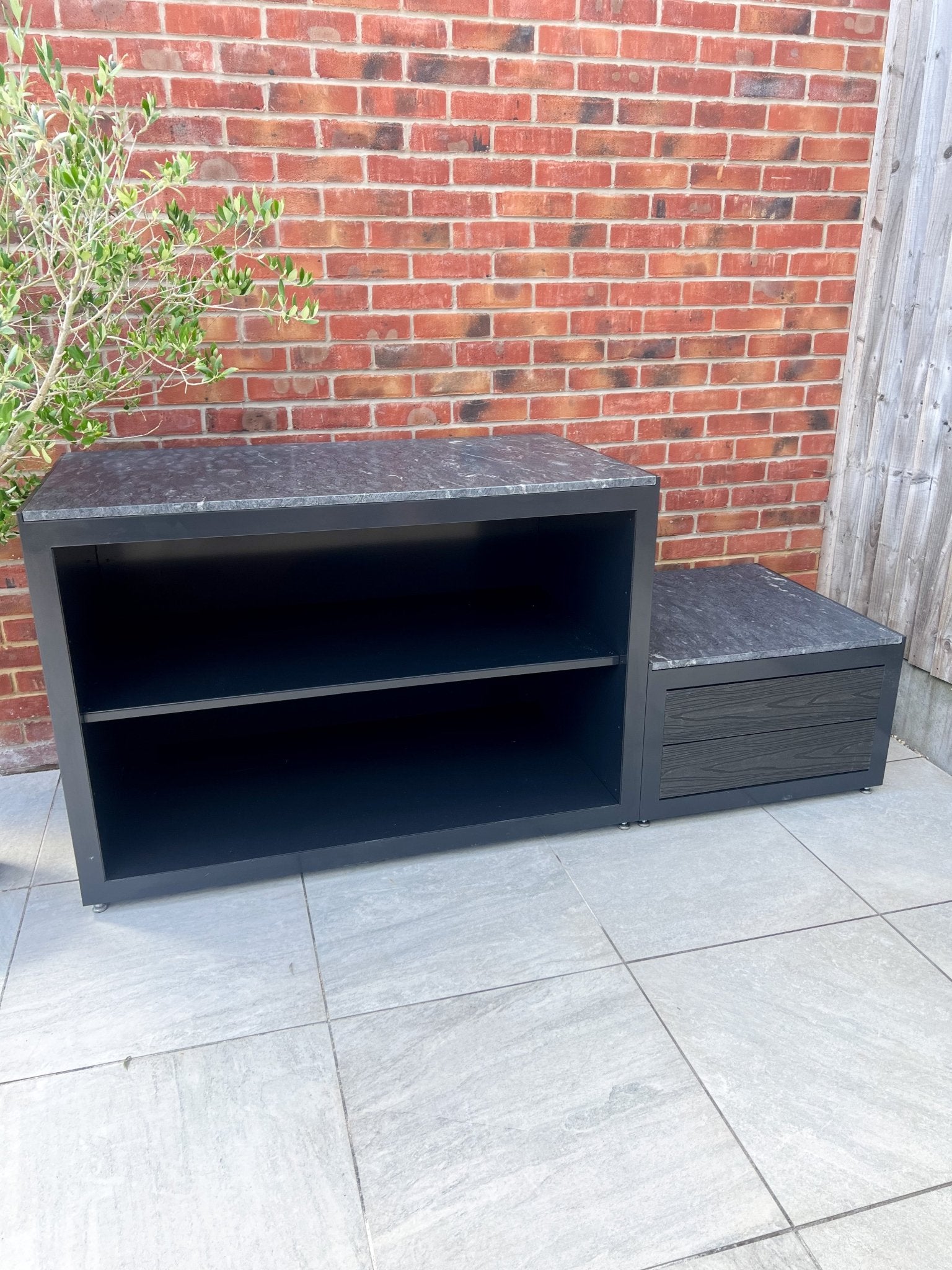 Shelves & Kamado Unit - The Outdoor Kitchen Company Ltd