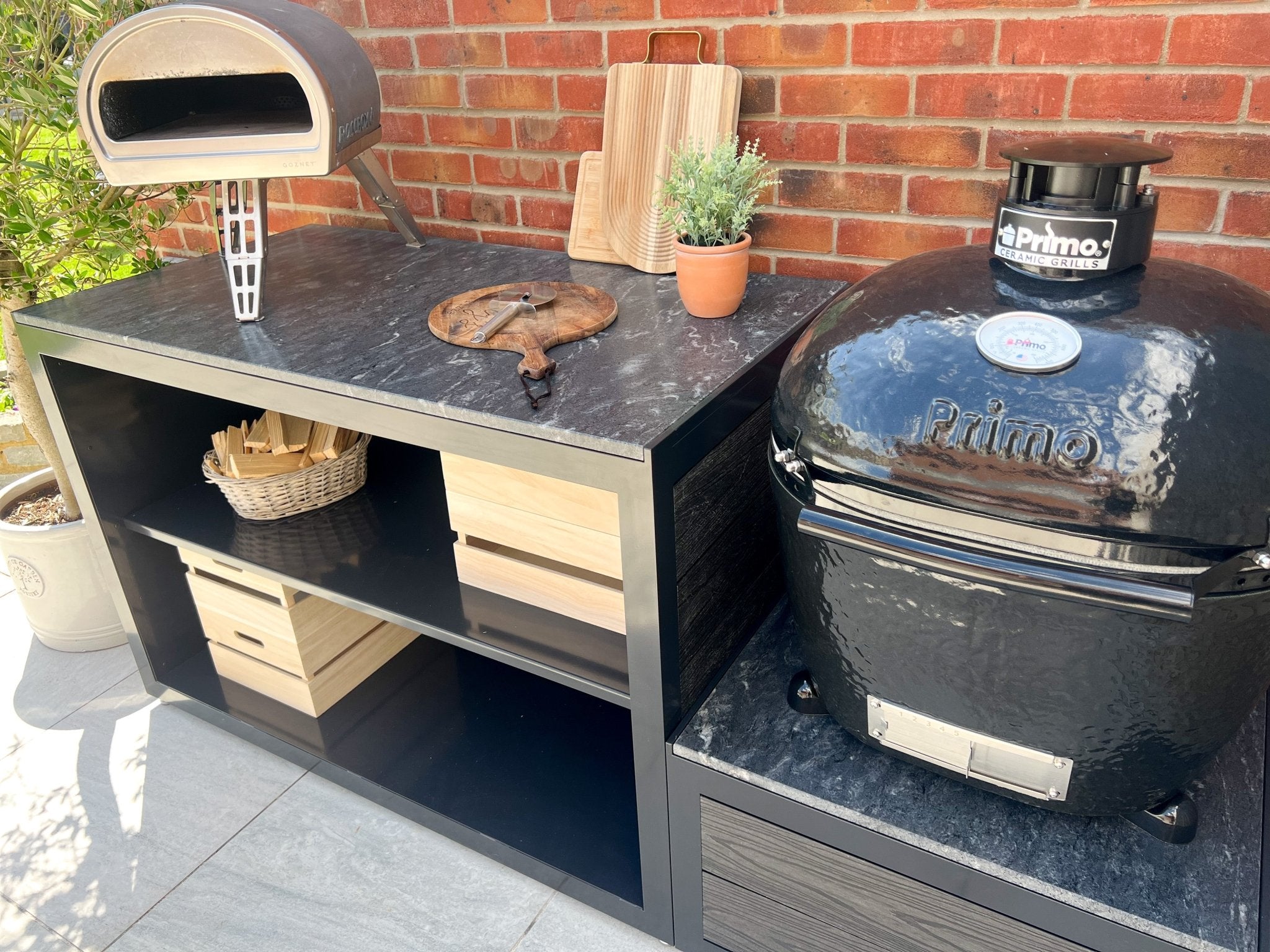 Shelves & Kamado Unit - The Outdoor Kitchen Company Ltd