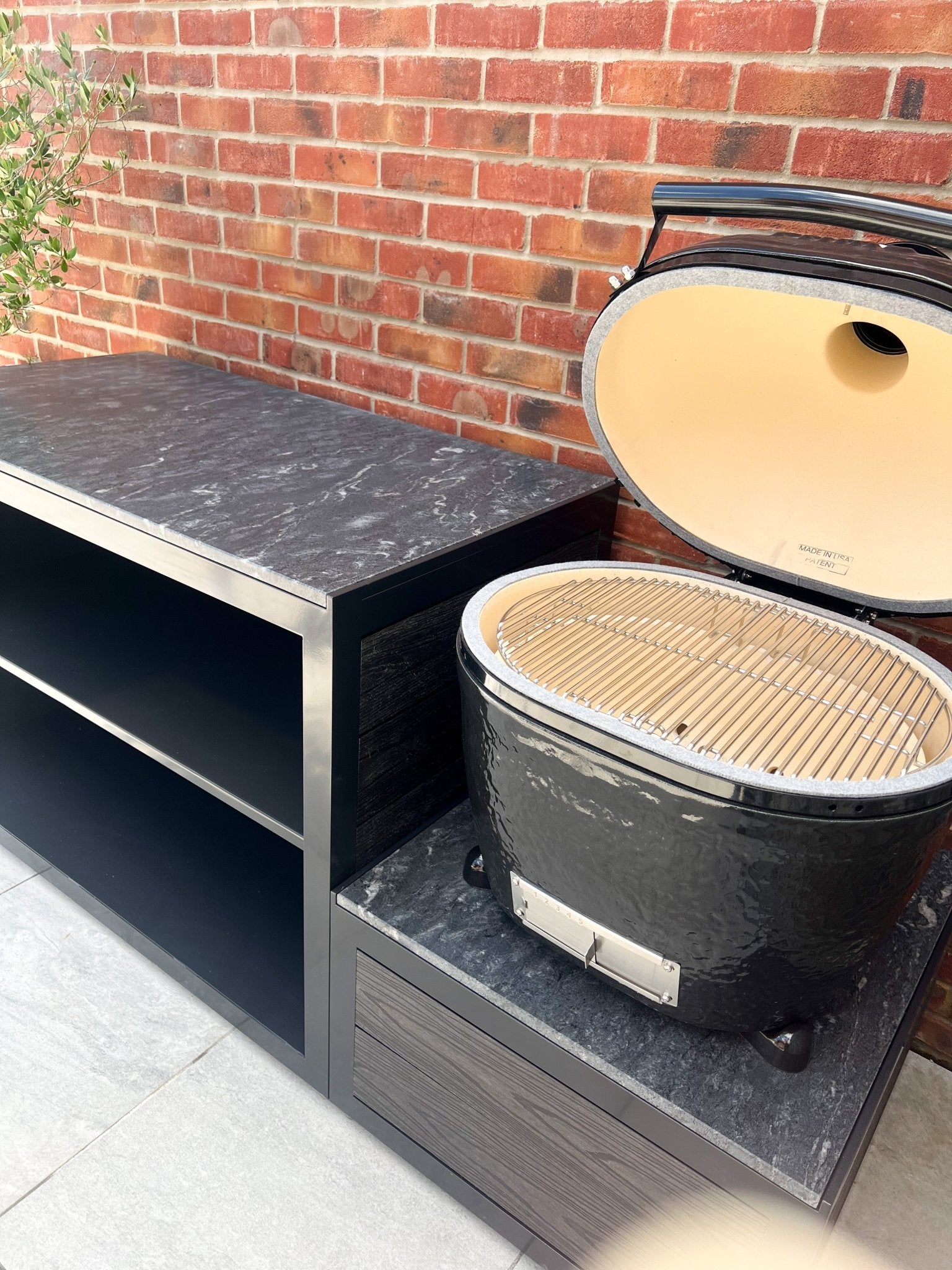 Shelves & Kamado Unit - The Outdoor Kitchen Company Ltd